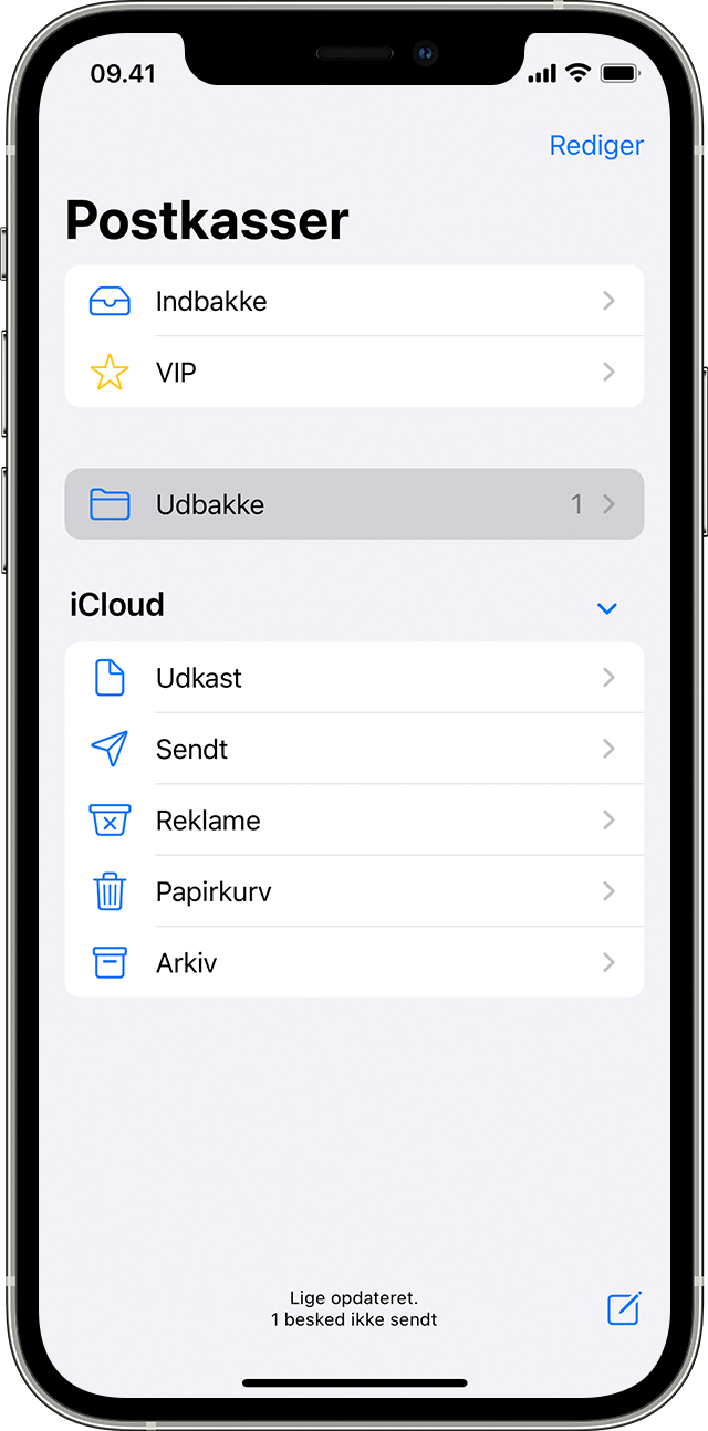 Siden Postkasser i iOS