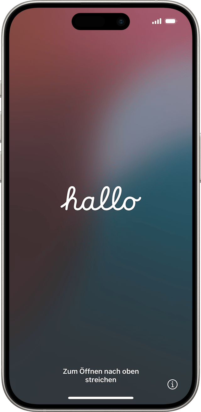 Der Begrüßungsbildschirm in iOS 18.