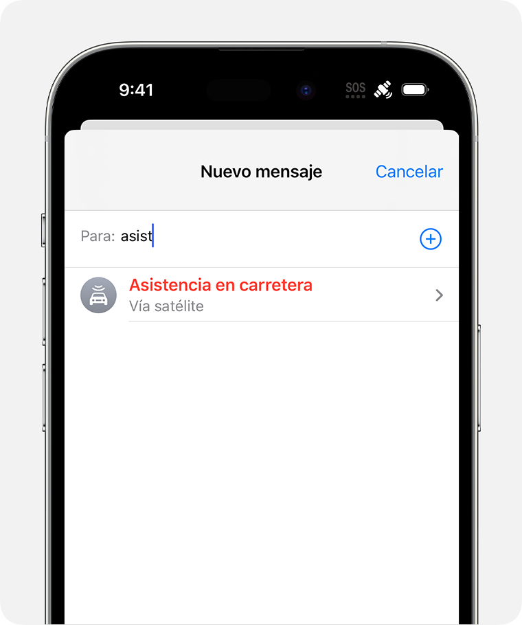 Cuando estés sin conexión, puedes enviar mensajes de texto para obtener asistencia en carretera.