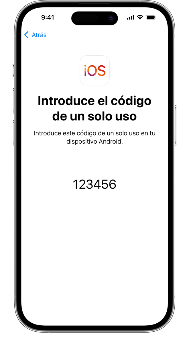 Un código de un solo uso confirma que los dos dispositivos están conectados.