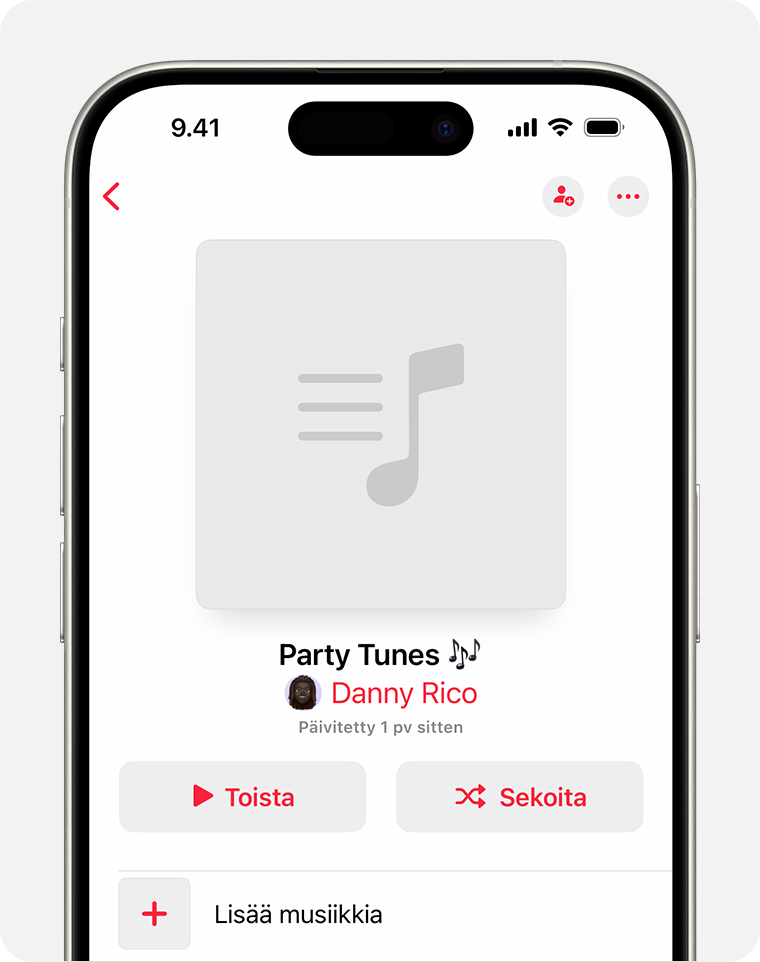 iPhonessa näkyy luotu uusi soittolista