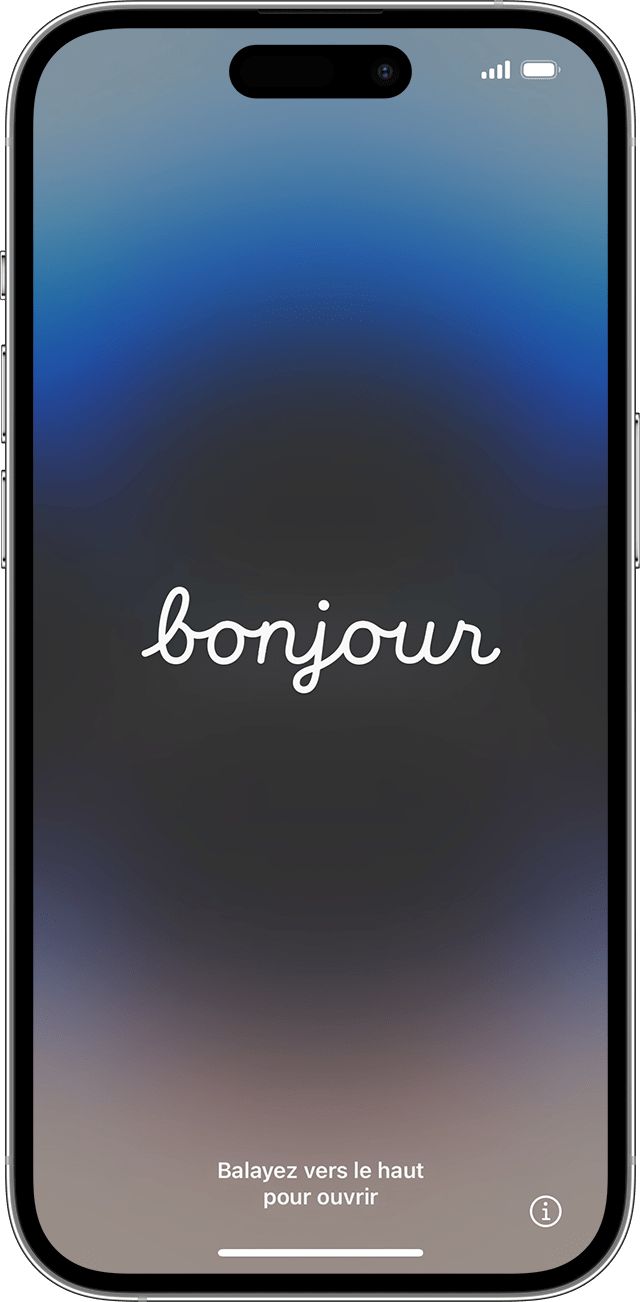 L’écran Bonjour.