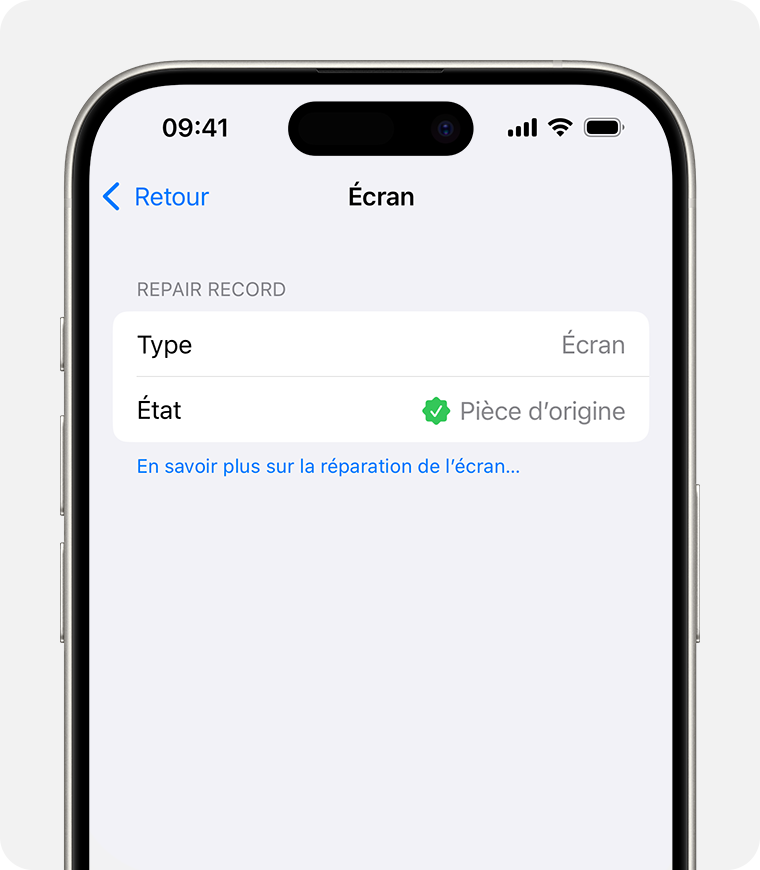 Écran d’information Pièce détachée Apple d’origine pour un écran