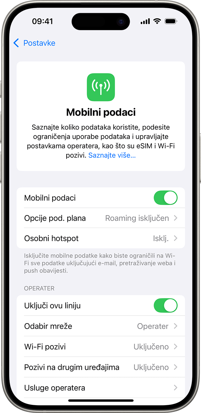 Izbornik postavki za iOS 18 s prikazom mobilnih opcija