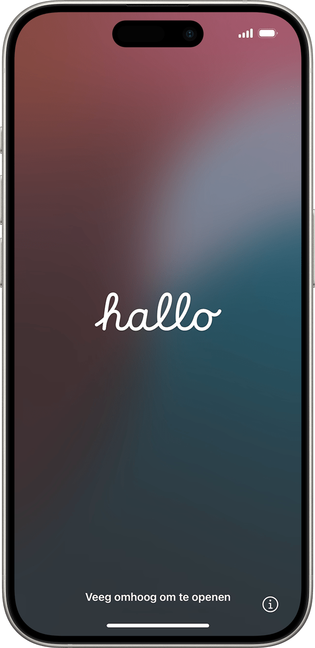 Het Hallo-scherm in iOS 18.