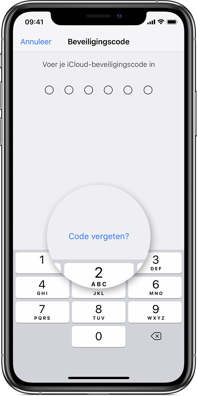 iPhone showing Security Code screen