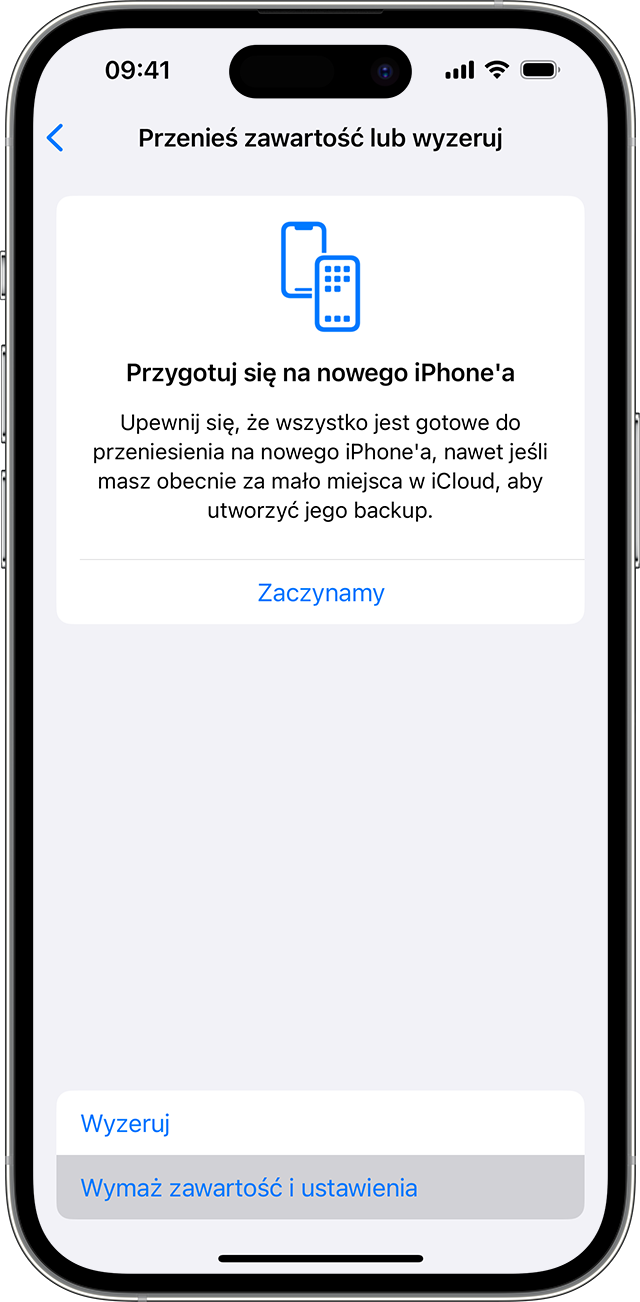 W ustawieniach iPhone’a użyj opcji Wymaż zawartość i ustawienia, aby usunąć swoje informacje osobiste.