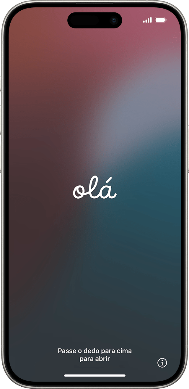Tela Olá no iOS 18.