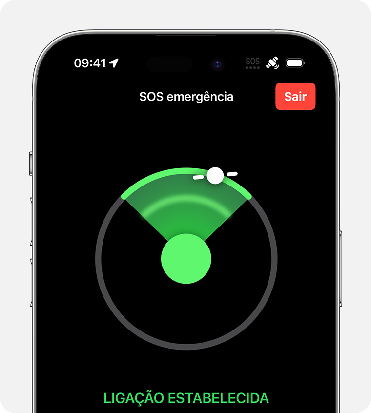 As instruções no ecrã ajudam a manter-se ligado ao satélite.