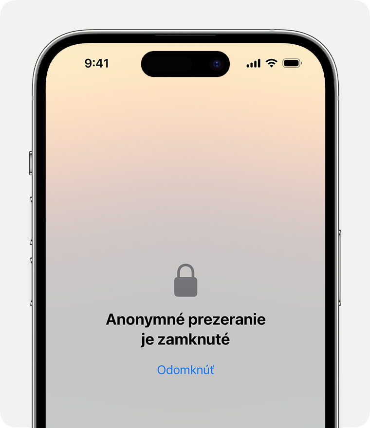 Zamknuté anonymné okno v Safari na iPhone.