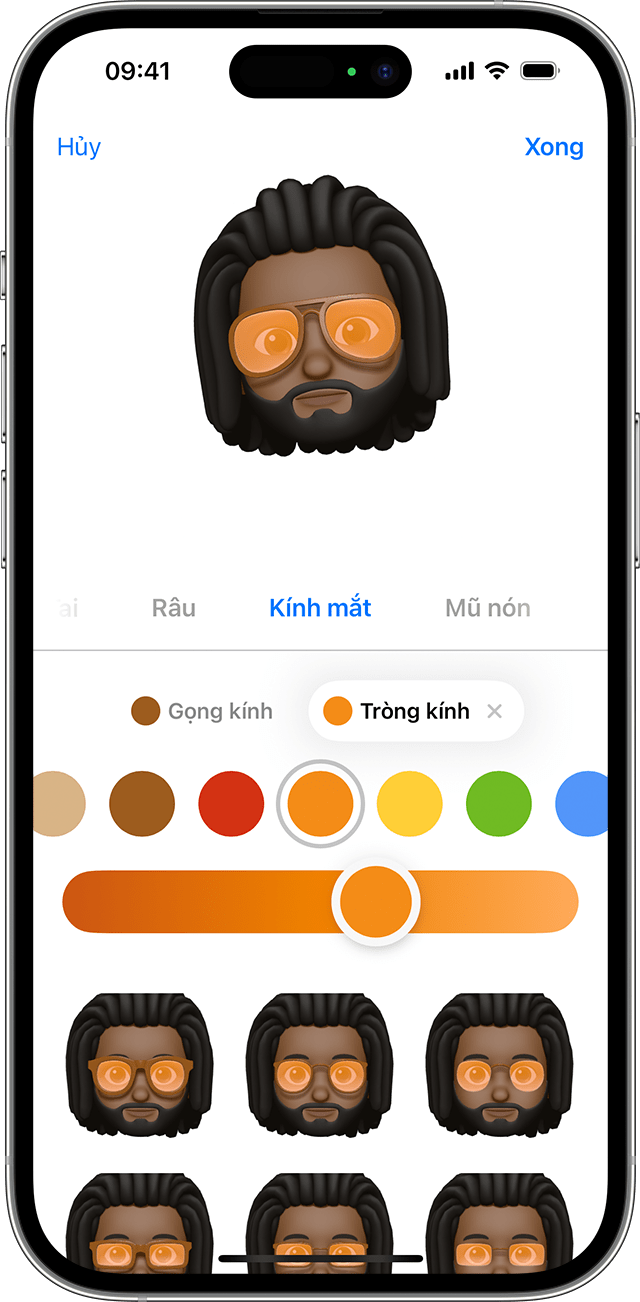 iPhone hiển thị cách tạo Memoji.