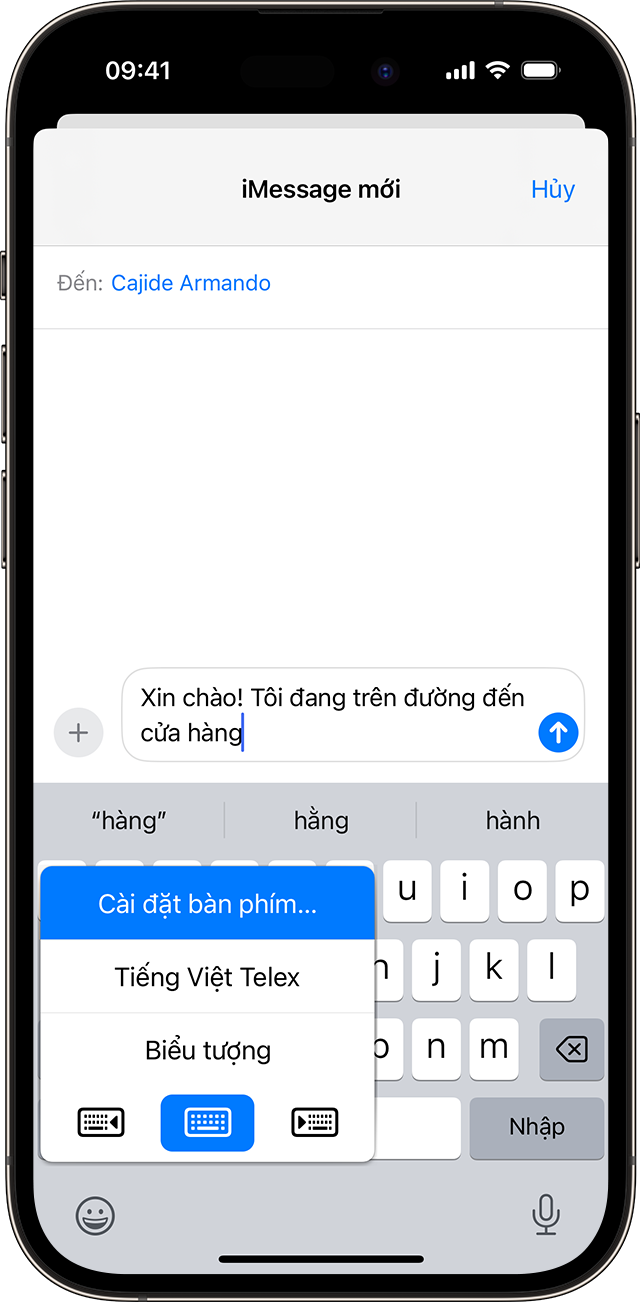 Màn hình iPhone đang hiển thị cài đặt Bàn phím cho tính năng văn bản dự đoán.