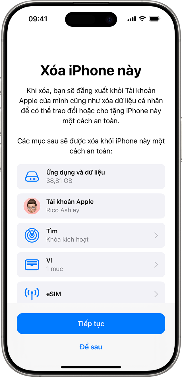 Một chiếc iPhone yêu cầu bạn xác nhận rằng bạn muốn xóa thiết bị của mình