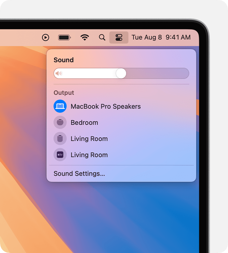 Speakers appear for selection under Output