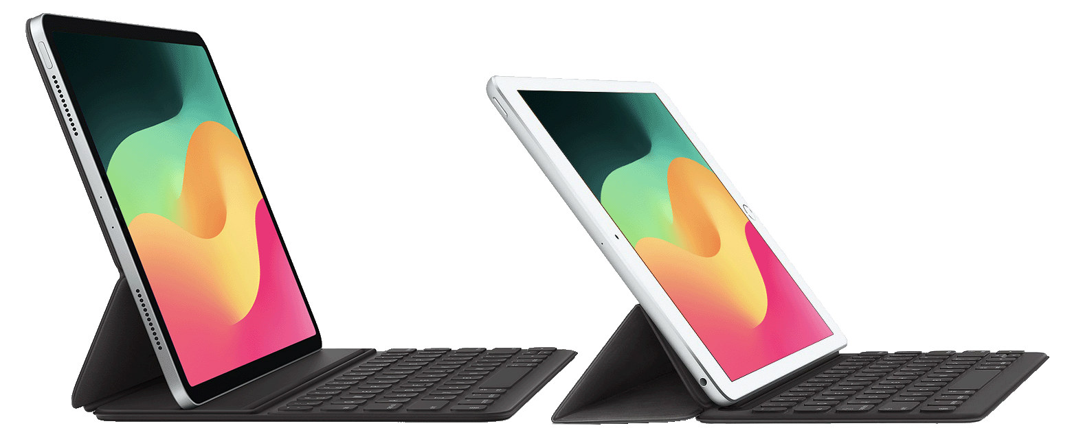 iPad (7. sukupolvi), jossa on Smart Keyboard Folio