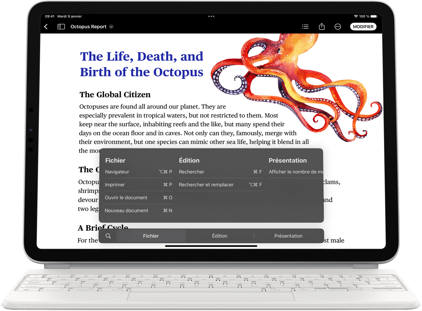 Découvrir les raccourcis clavier