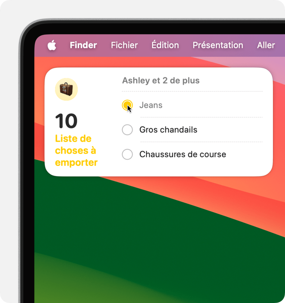 Interagir avec un widget