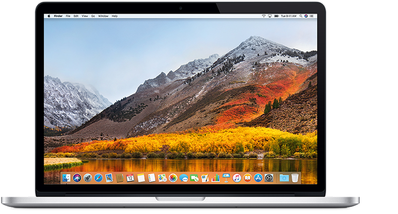 MacBook Pro (15 inç, Retina, 2015 Ortası) modelinin ön tarafı.