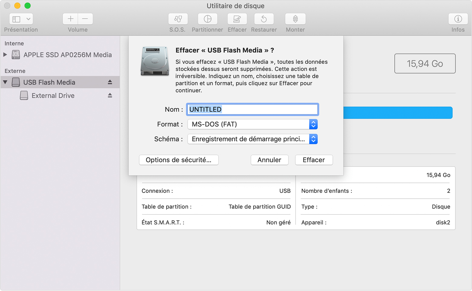 Disk Utility window