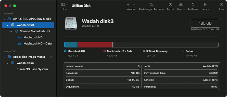 Utilitas Disk: Wadah dan Volume