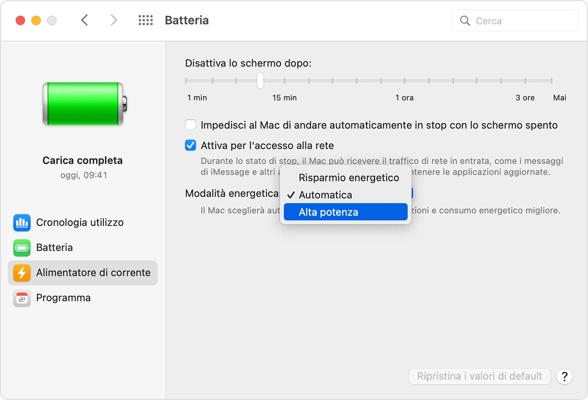 macos-ventura-impostazioni-sistema-modalità-energetica-batteria-su-alta-potenza-batteria