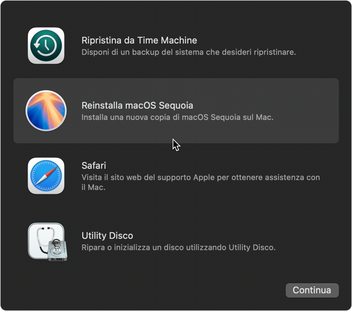 Finestra Utility per macOS Sequoia