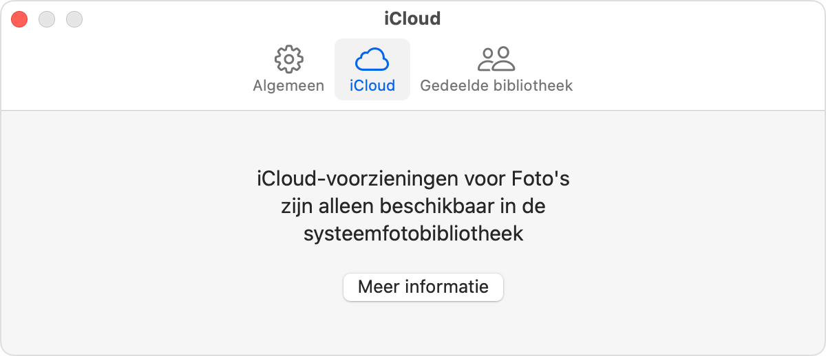 Foto's-app met het tabblad 'iCloud'