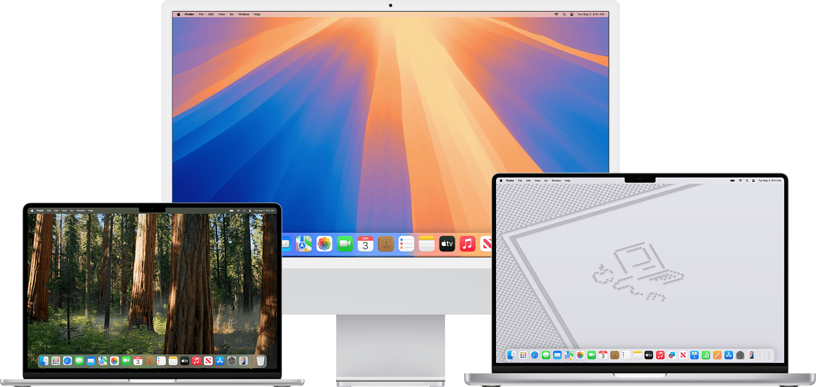 Sfondi per il desktop di macOS Sequoia su MacBook Air, iMac e MacBook Pro.