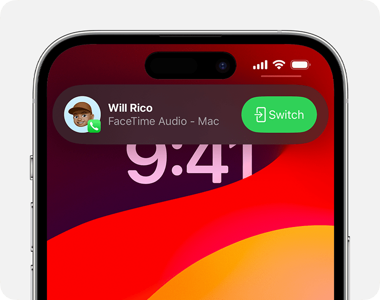 FaceTime handoff notification on iPhone