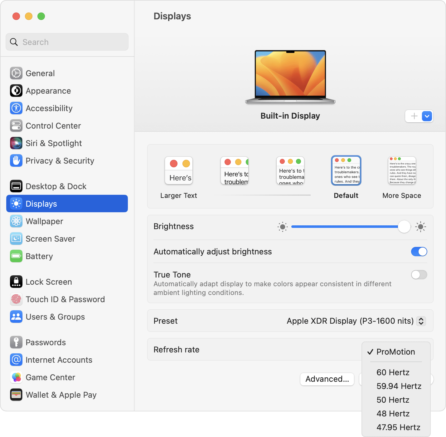 macos-ventura-system-settings-displays-refresh-rate