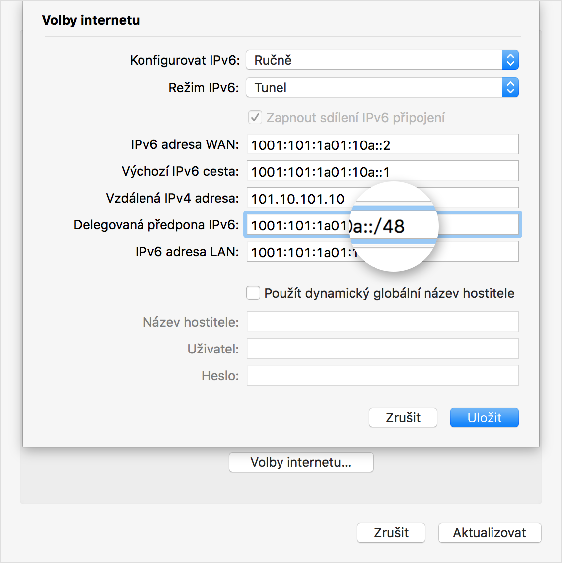  Internet Options pane of Airport Utility