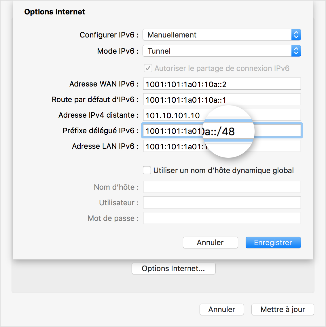  Internet Options pane of Airport Utility