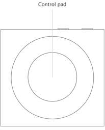 Control pad, iPod shuffle USB Cable, 3.5 mm headphone jack, Shuffle, Play in order, Turn off, VoiceOver button