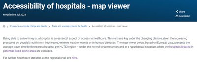 Accessibility of hospitals in Europe