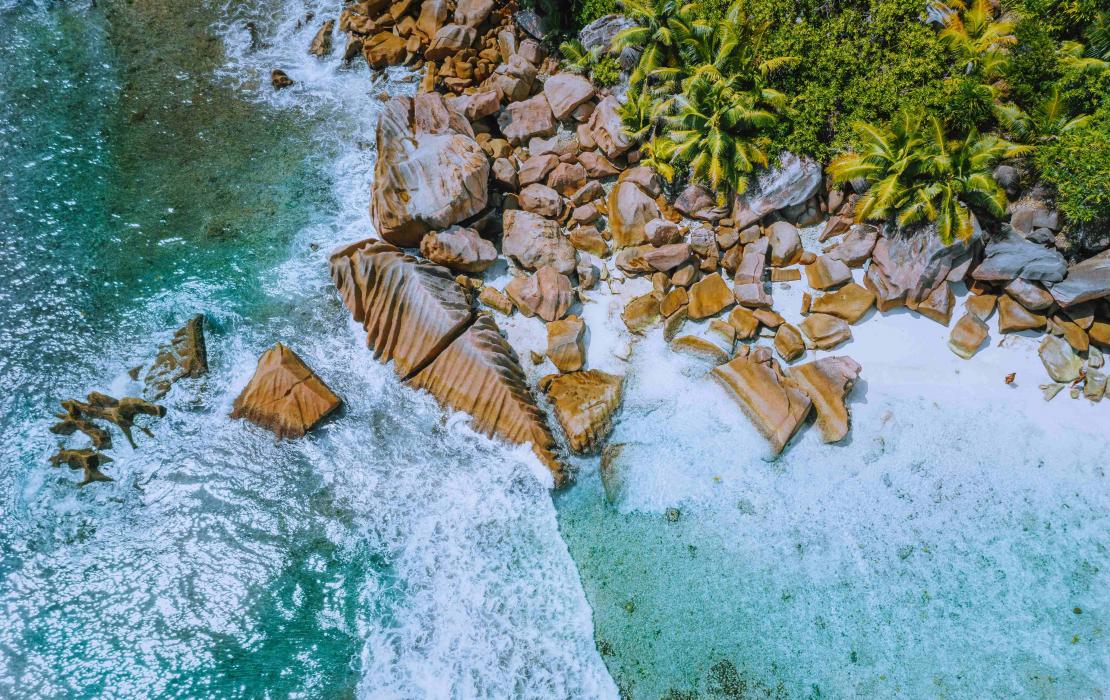 Aerial photo of the Pacific Ocean