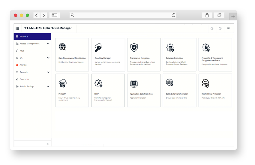 CipherTrust Manager Dashboard