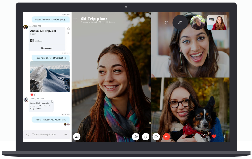 Bærbar datamaskin med Skype Client Open