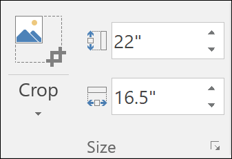 Screenshot showing height and width settings