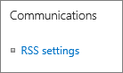 List communications (RSS) settings