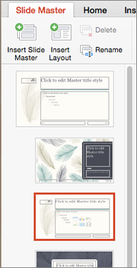 Thumbnail pane shows layouts when edit the slide master