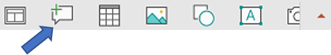 The floating toolbar in PowerPoint for Android has a New Comment command