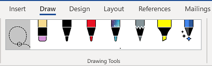 The Drawing Tools tab of the Word ribbon.