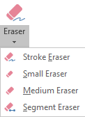 PowerPoint for Office 2019 has four erasers for digital ink.