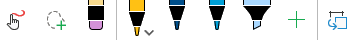 Basic tools on the Draw tab in Office Mobile for Windows 10