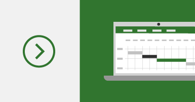 Conceptual image of a Gantt chart on a laptop beside a play button