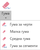 PowerPoint за Office 2019 има четири гуми за цифров ръкопис.