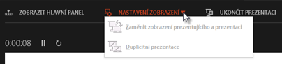 Nastavení zobrazení v zobrazení prezentujícího