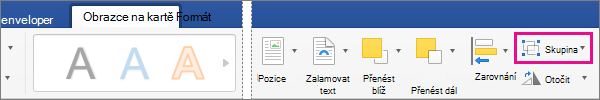 Pokud chcete vytvořit skupinu vybraných obrázků nebo objektů, klikněte na Seskupit.