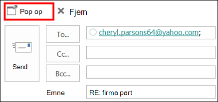 Vælg Pop ud for at åbne meddelelsen i et nyt vindue.