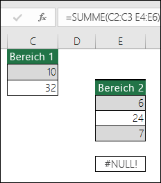 #NULL! Fehler